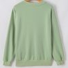 Women's Smoke Green Crewneck Pullover Sweatshirt with Drop Shoulder - Image 10