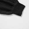 Women's Black Eyelet Pattern V Neck Drop Shoulder Sweater - Casual and Stylish for Fall - Image 16