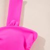 Bright Pink Backless One Piece Swimsuit with Cut-Out Twist Bowknot Detail - Image 11