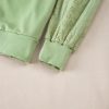 Women's Mist Green Patchwork Sleeve Round Neck Sweatshirt - Image 10