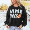 Women's Black GAME DAY Graphic Varsity Pullover Sweatshirt - Image 6