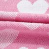 Women's Cozy Pink Pearled Heart Print Crew Neck Sweater for Valentine's Day - Image 12