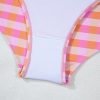 Stylish Pink Plus Size Plaid Print High Waist Bikini Set for Beach Days - Image 27