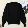 Elegant Women's Black Pearl Beaded Bishop Sleeve Sweater for Special Occasions - Image 16