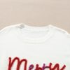 Women's White Tinsel Merry and Bright Graphic Christmas Sweater - Image 16