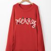 Fiery Red Merry Graphic Plus Size Christmas Sweater for Women - Image 7