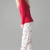 Women's Red Christmas Two Piece Lounge Set: Cozy Top and Pants Ensemble - Image 5