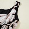 Women's Black Floral Cutout Square Neck Knot Back Sleeveless Maxi Dress - Image 15