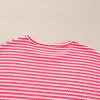 Women's Rose Stripe Long Sleeve Top with Round Neck and Drop Shoulder Design - Image 10