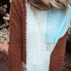 Women's Khaki Colorblock Patchwork Sweater - Textured Knit Design for Winter - Image 4