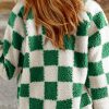 Women's Lapis Checked Snap Button Sherpa Jacket - Cozy and Fashionable Outerwear - Image 2