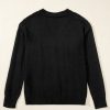 Women's Black Open Knit Drop Shoulder Sweater Cardigan for Stylish Layering - Image 4