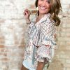 Women's Multicolour Boho Floral Patched Ruffled Sleeve Tied Neck Blouse - Image 6