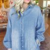 Women's Beau Blue Risen Medium Washed Denim Shift Dress - Image 3