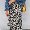 Women's Brown Leopard Print High Waist Midi Skirt - Wild and Stylish - Image 6