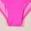 Bright Pink Backless One Piece Swimsuit with Cut-Out Twist Bowknot Detail - Image 10