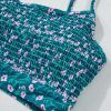 Women's Blue Floral Print Smocked Bikini Set - Stylish and Comfortable Swimwear - Image 15