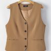 Women's Chestnut Solid Color V Neck Suit Vest - Image 6