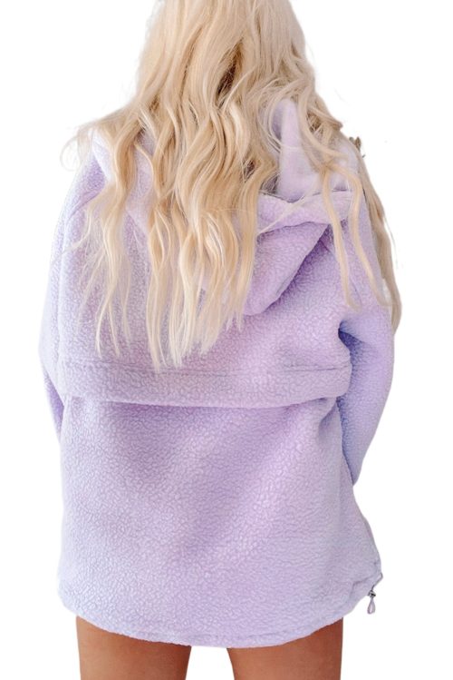 Women's Lavendula Fuzzy Patch Pocket Drawstring Hoodie