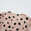 Women's Khaki Classic V Neck Leopard Print Long Sleeve Blouse - Image 11