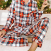 Women's Red Christmas Plaid Print 2-Piece Long Sleeve Pajamas Set - Image 5