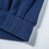 Women's Navy Blue Ribbed Knit Cropped Hoodie and Joggers Set - Image 17