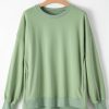 Women's Smoke Green Solid O Neck Pullover Sweatshirt - Image 7