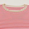 Women's Fiery Red Striped Drop Shoulder Sweater with Contrast Trim - Image 15