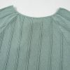 Women's Laurel Green Tie Split Neck Textured Ruffle Patchwork Blouse - Image 9