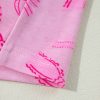 Women's Pink Bow Print Half Sleeve Shirt and Shorts Pajamas Set - Image 12