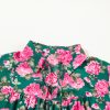 Women's Green Floral Printed Tied Collar Puff Sleeve Blouse - Elegant and Charming - Image 7