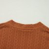 Women's Chestnut Textured Knit Side Pocket Open Front Cardigan - Image 10