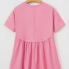 Women's Peach Blossom Ribbed Short Sleeve Babydoll Top - Casual Summer Style - Image 8