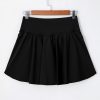 Women's Black Solid Pocketed Crossover High Waist Swim Skort - Image 10