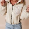 Women's Jet Stream Zip-Up Hooded Sherpa Jacket with Pocket - Image 2