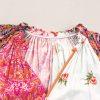 Women's Multicolour Boho Floral Patchwork Buttoned Short Sleeve Blouse - Image 4