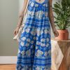 Women's Blue Floral Print Wide Leg Sleeveless Jumpsuit - Perfect for Summer Vacations - Image 7