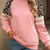 Women's Peach Blossom Leopard Print Colorblock Sweatshirt - Image 6