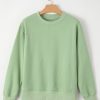 Women's Smoke Green Solid Drop Shoulder Fleece Lined Sweatshirt - Image 9