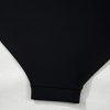 Plus Size Black Halter Mesh Insert One Piece Swimsuit with Knotted Back - Image 16