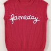 Women's Racing Red Game Day Rugby Football Season Sweater Vest - Image 5