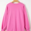 Women's Bonbon Solid O Neck High Low Hem Pullover Sweatshirt - Image 6