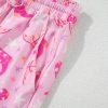 Women's Pink Western Boots Printed Short 2-Piece Lounge Set for Summer - Image 13