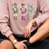 Women's Pink Oversized Sweatshirt with Festive Nutcracker Pattern - Image 4