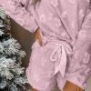 Women's Lavendula Textured Leopard Fleece Lounge Set - Image 3