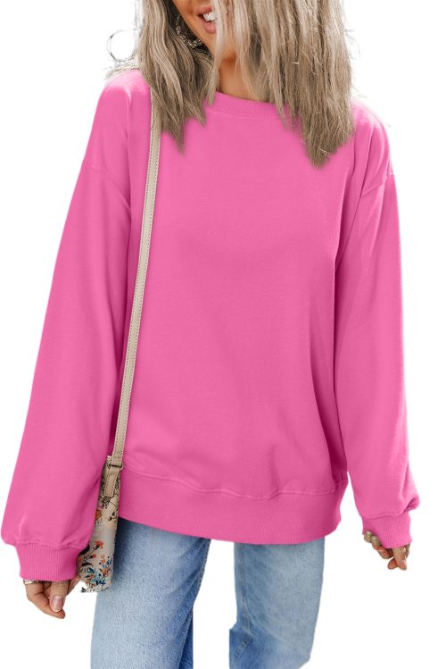 Women's Bonbon Pullover Sweatshirt - Simple and Stylish Drop Shoulder Design
