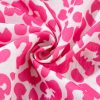 Women's Bright Pink Leopard Printed Long Sleeve Buttoned Front Mini Dress - Image 6