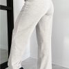 Women's Light Grey Cross-Waist Wide Leg Lounge Pants - Image 5