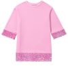 Women's Pink Sequin Trim Shift Crew Neck Short Dress - Image 12