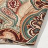 Women's Apricot Paisley Printed Off Shoulder Blouse with Ruffled Draped Sleeves - Image 18